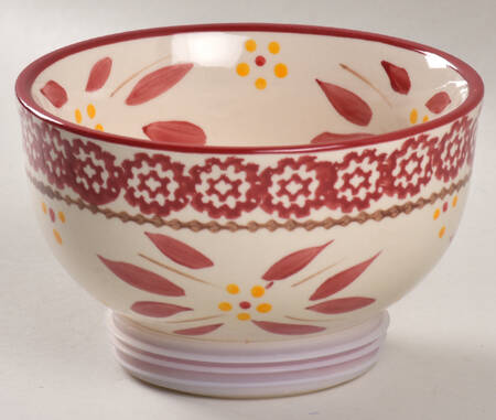Old World Cranberry Dip Bowl/Pedestal with Grip for Cake/Chip & Dip Pedestal Set