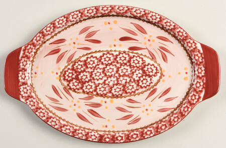 Old World Cranberry 10" Oval Lid-It (Trivet,Tray,Baker Lid)