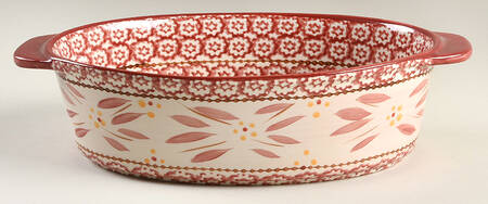 Old World Cranberry 11" Oval Baker