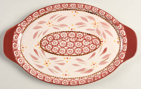 Old World Cranberry 11" Oval Lid-It (Trivet,Tray,Baker Lid) by Temp-Tations