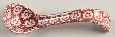 Old World Cranberry Ceramic Individual Soup Spoon/Ladle