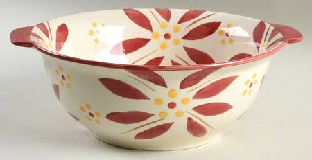 Old World Cranberry 11" Handled Nesting Bowl