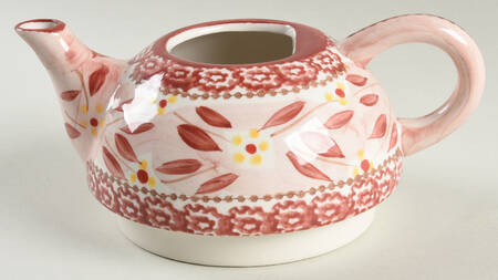Old World Cranberry Individual Teapot with Cup Teapot No Lid
