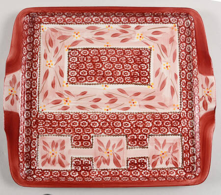 Old World Cranberry 15" Serving Tray for 4 Pc Rectangular Set