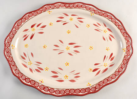Old World Cranberry 20" Oval Serving Platter