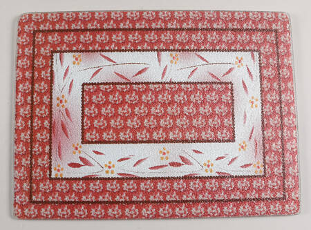 Old World Cranberry Glass Trivet for 16" Rectangular Baker