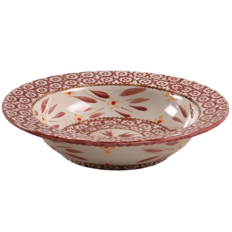 Old World Cranberry 8" Individual Pasta Bowl