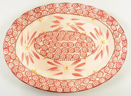 Old World Cranberry 14" Oval Serving Platter