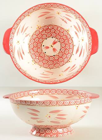 Old World Cranberry Ceramic Colander
