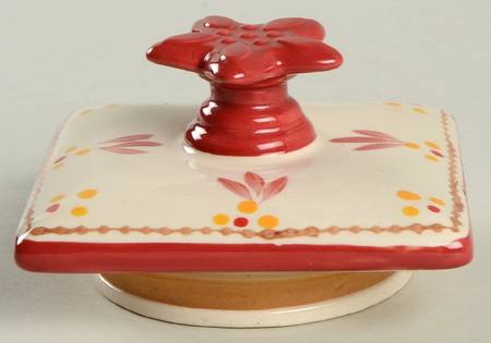 Old World Cranberry Lid for (4 Pc) Square Stacking Canister Set