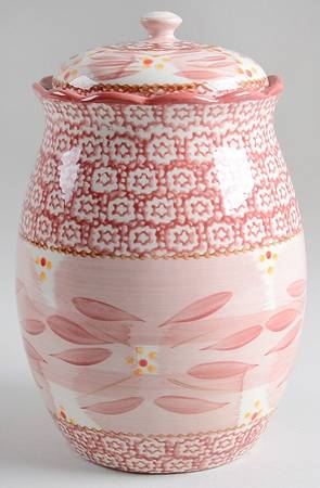 Old World Cranberry Large Canister & Lid