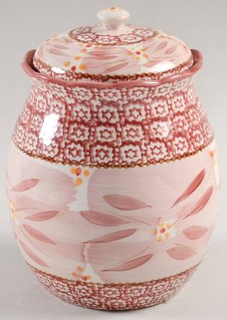 Old World Cranberry Medium Canister & Lid