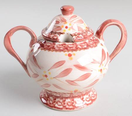 Old World Cranberry Sugar Bowl & Lid