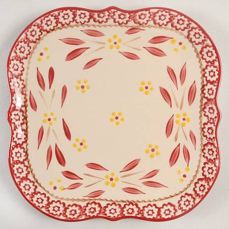 Old World Cranberry Square Salad Plate