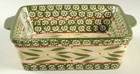 Old World Green 8" Square Baker