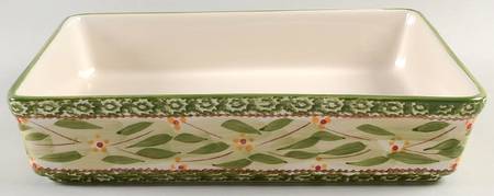 Old World Green 12" Rectangular Baker