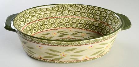 Old World Green 12'' Oval Baker