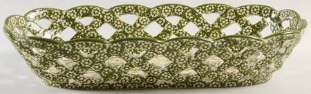 Old World Green Bread Basket Tray