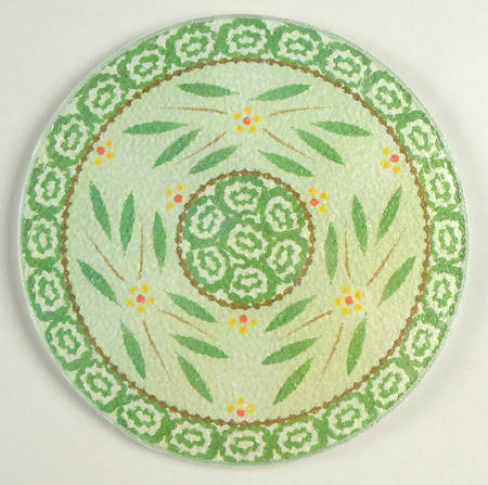 Old World Green Round Glassware Trivet