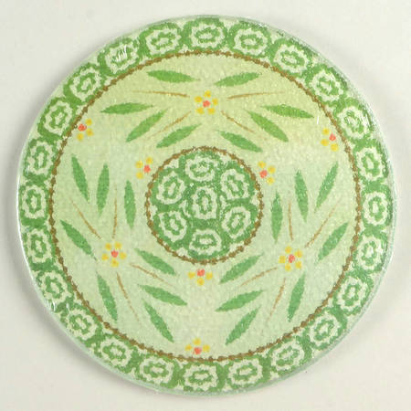 Old World Green Round Glassware Trivet