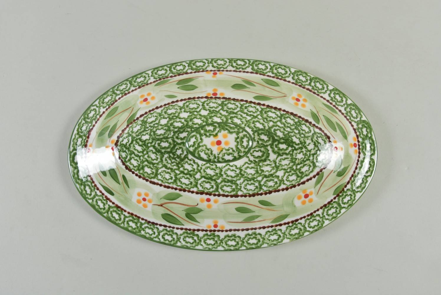 Old World Green Lid for 3.5 Qt Oval Covered Casserole