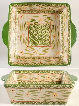 Old World Green 10" Square Baker