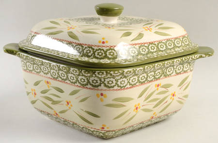 Old World Green Square Covered Vegetable