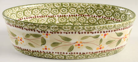 Old World Green 10" Oval Baker