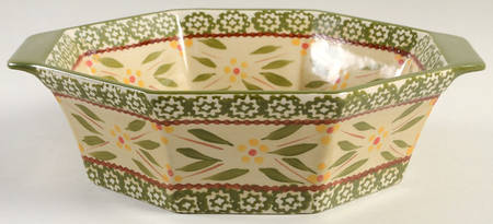 Old World Green 10" Octagonal Baker