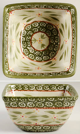 Old World Green 6" Square Mixing Bowl