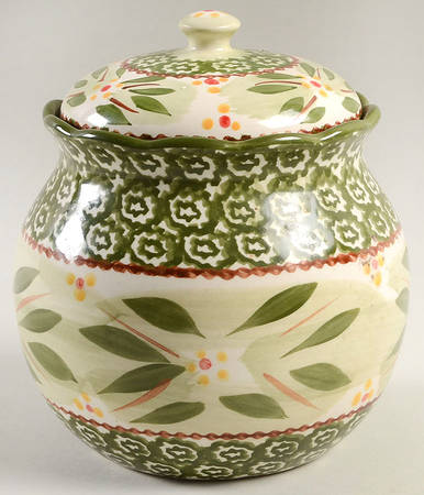 Old World Green Small Canister & Lid