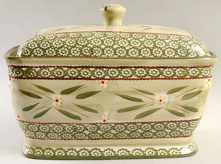 Old World Green Bread Box & Lid