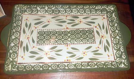 Old World Green 14" Rectangular Lid-It (Trivet, Tray, Baker Lid)
