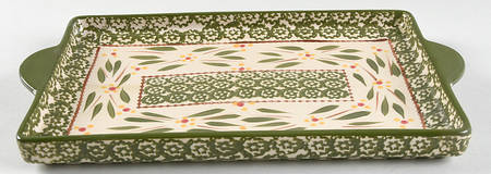 Old World Green 13" Rectangular Tray