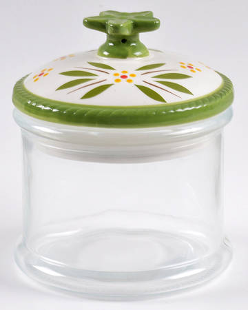 Old World Green Small Glassware Canister