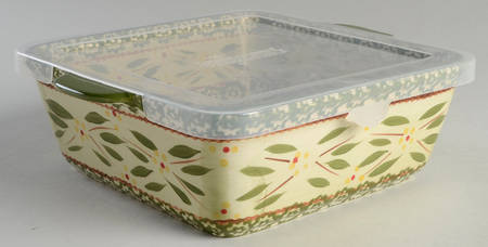 Old World Green Plastic Lid for 9" Square Baker