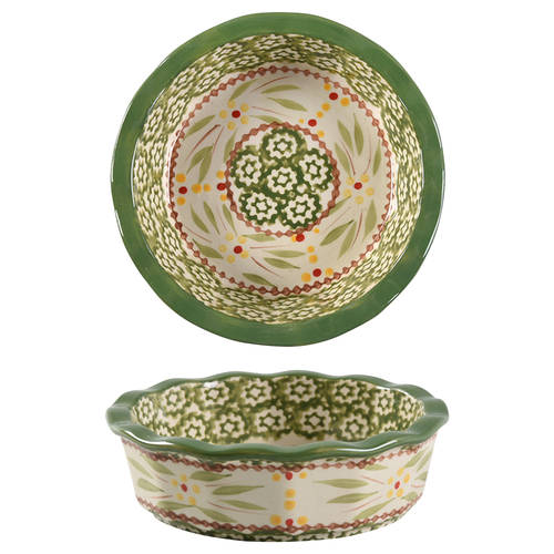 Old World Green 5" Pie Baking Plate