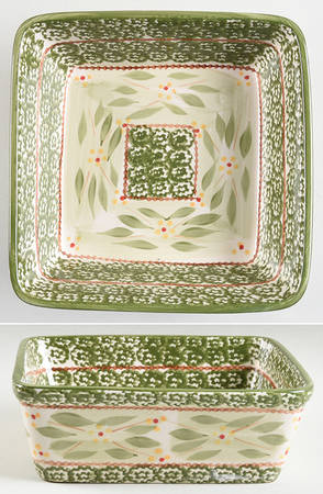 Old World Green 8" Square Baker