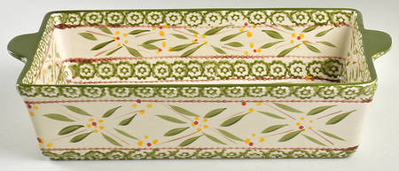 Old World Green 13" Rectangular Baker