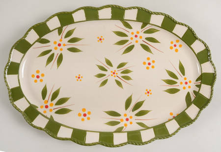 Old World Green 16" Oval Serving Platter