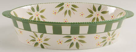 Old World Green 14" Oval Baker