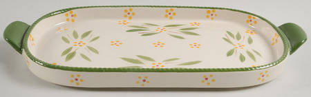 Old World Green 13" Oval Lid-It (Trivet,Tray,Baker Lid)