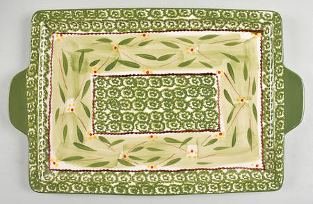 Old World Green 16'' Rectangular Tray