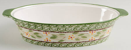 Old World Green 1.5 Quart Oval Covered Casserole No Lid