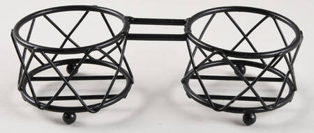 Old World Green Metal Stand for Salt & Pepper