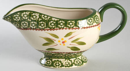 Old World Green Gravy Boat