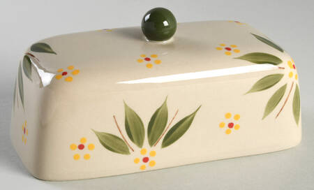 Old World Green Lid for 1/2 Pound Butter Dish