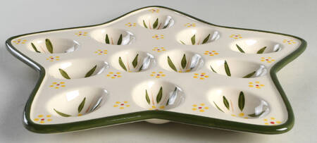 Old World Green Star Shape Deviled Egg Plate