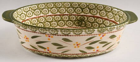 Old World Green 11" Oval Baker