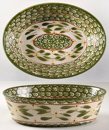 Old World Green 10" Oval Baker